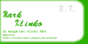 mark klinko business card
