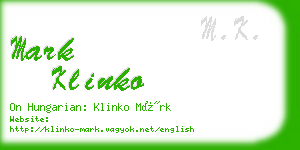 mark klinko business card